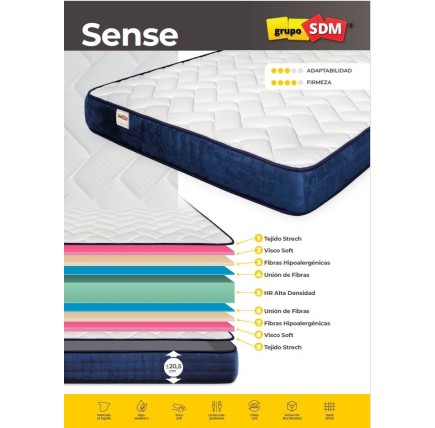 Colchón SENSE SDM, 150 x 190 cms