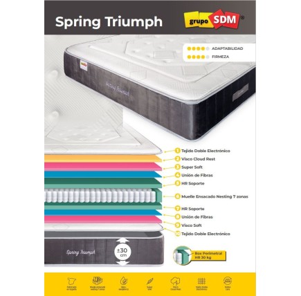 Colchón SPRING TRIUMPH SDM, 90 x 200 cms