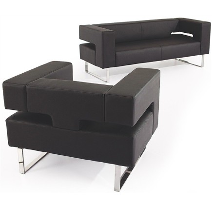 Sillón ADRIANO, similpiel negra