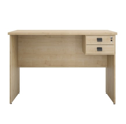 Mesa de oficina ECO, 2 cajones, bilaminado color natura,120 x 60 cms