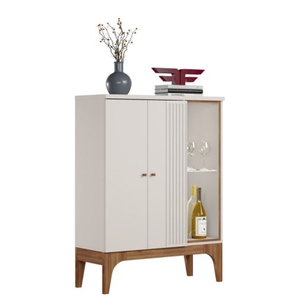 Bar buffet VENEZA, blanco roto y matte, 90 x122 cms.