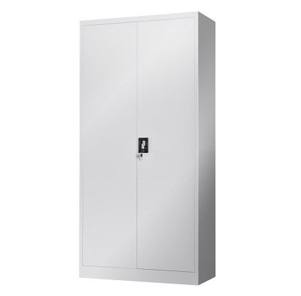 Armario metálico OLIMPO, puertas abatibles, gris ral 7035, 90x46x185 cms
