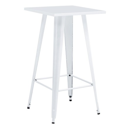 Mesa TOL EK LIMITED, alta, acero, blanca, 60x60 cms