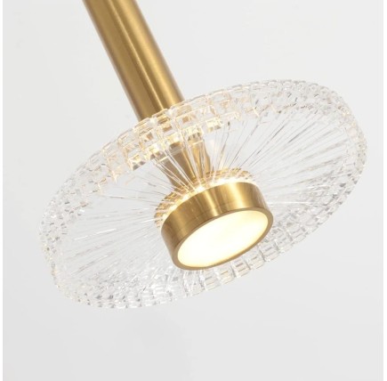 Lámpara LIPS, colgante, metal dorada, acrílico, led