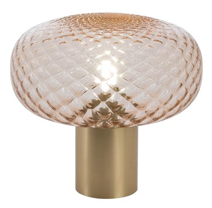 Lámpara GERA SOH28, sobremesa, aluminio, dorada, cristal