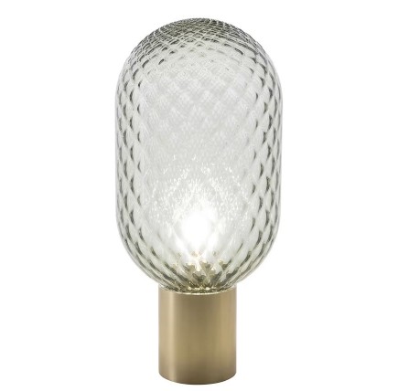 Lámpara GERA SOH43, sobremesa, aluminio, dorada, cristal