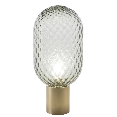 Lámpara GERA SOH43, sobremesa, aluminio, dorada, cristal