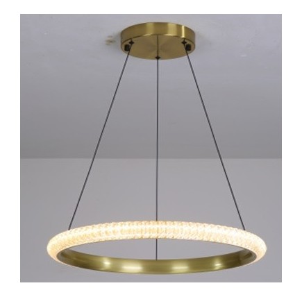 Lámpara BERKA 40, colgante, aluminio, dorada, acrílico, led