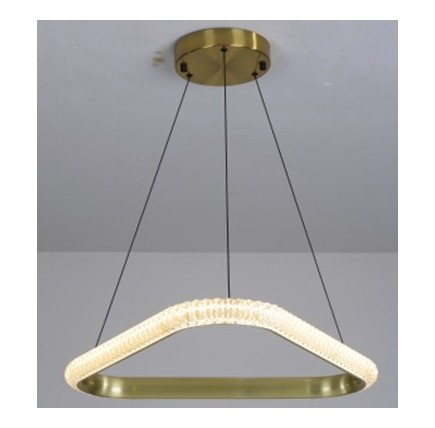 Lámpara BERKA TR60, colgante, aluminio, dorada, acrílico, led