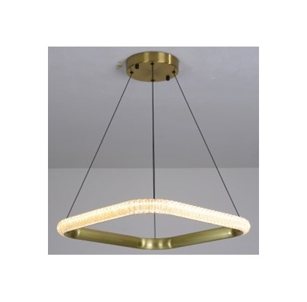 Lámpara BERKA CU60, colgante, aluminio, dorada, acrílico, led