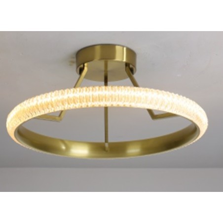 Lámpara BERKA TRE60, de techo, aluminio, dorada, acrílico, led