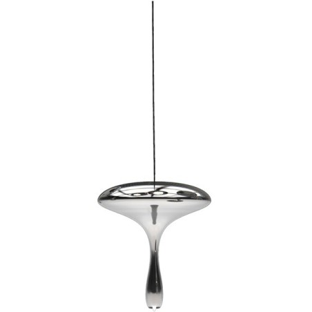 Lámpara HERDA H365, colgante, metal, cristal plateado