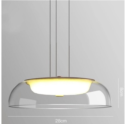 Lámpara WITTEN H80, colgante, metal, cristal, led