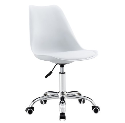 Silla TORRE GBL, giratoria, blanca, cojín blanco