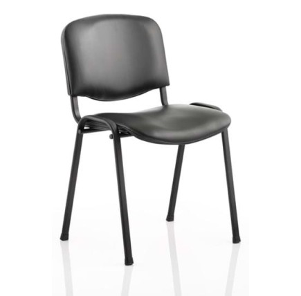 Silla NIZA NEW, chasis epoxi negro, similpiel naples negra