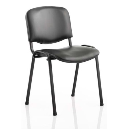 Silla NIZA NEW, chasis epoxi negro, similpiel naples negra