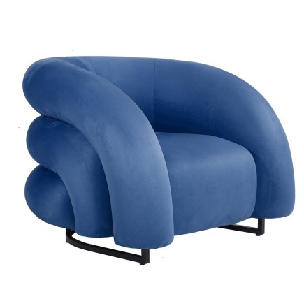 Sillón KARLOVY, tapizado velvet azul
