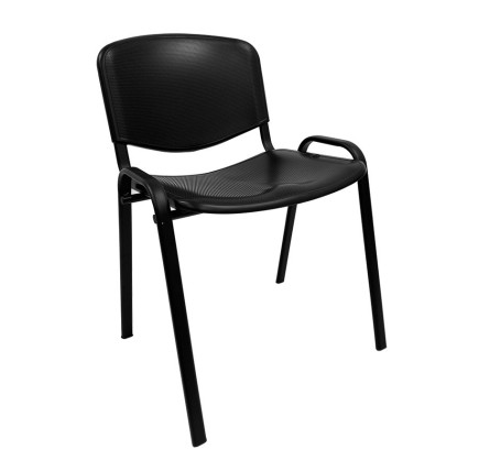 Silla NIZA, chasis negro y plástico negro