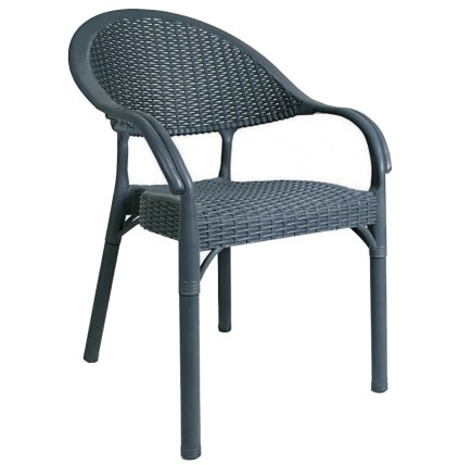 Sillón TORREMOLINOS, apilable, polipropileno gris azulado