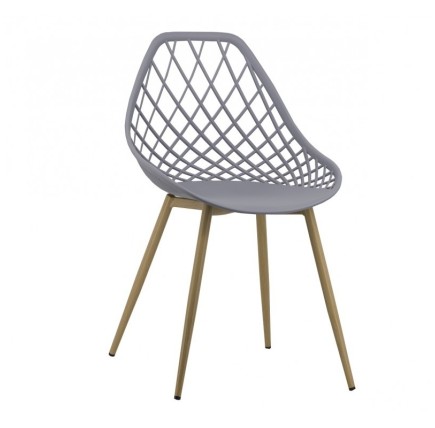 Silla REDING, metal, polipropileno gris
