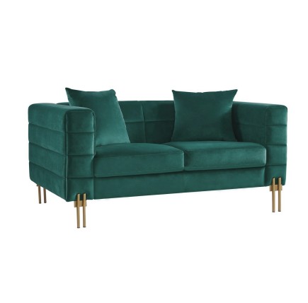Sofá LARIOS, 2 plazas, tejido velvet verde oscuro 42