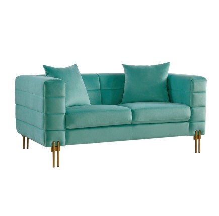 Sofá LARIOS, 2 plazas, tejido velvet verde agua 58