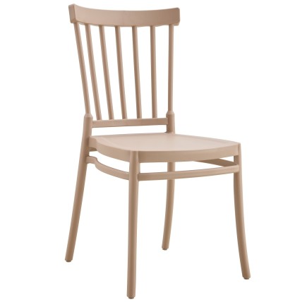 Silla MILOS NEW, apilable, tratamiento anti UV, polipropileno tórtora