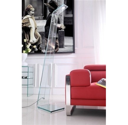 Lámpara GISELA, pie de salón, cristal, led