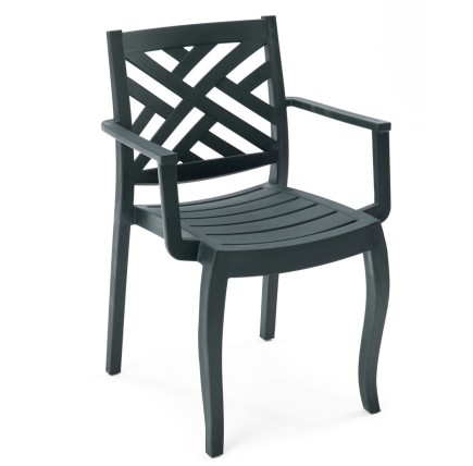 Sillón JACARANDA, apilable, polipropileno antracita