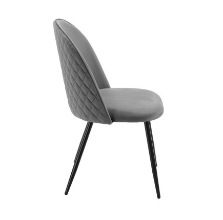 Silla MAGDA NEW, metal, tapizado velvet gris
