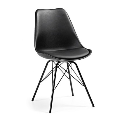 Silla BELLA NEW (SU), base negra, carcasa y cojín negro