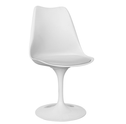 Silla TUL MT, metal, polipropileno blanco, cojín blanco