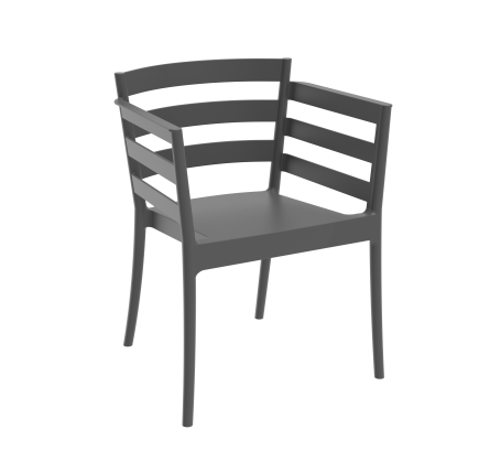 Sillón SALERNO, apilable, polipropileno antracita