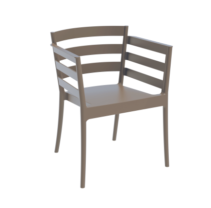 Sillón SALERNO, apilable, polipropileno marrón light