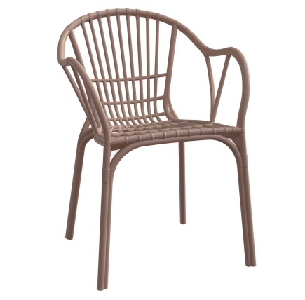 Sillón AMALFI, apilable, polipropileno marrón light