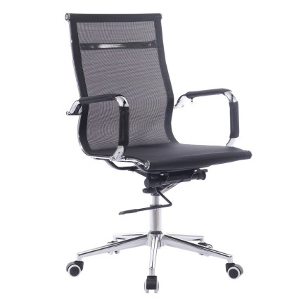 Sillón de oficina IGOR, giratorio, gas, basculante profundo, malla negra