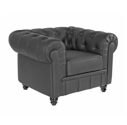 Sillón CHESTER NEW, similpiel negra