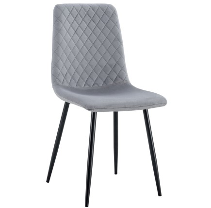Silla LUCIA NEW, metal, tapizado velvet gris oscuro