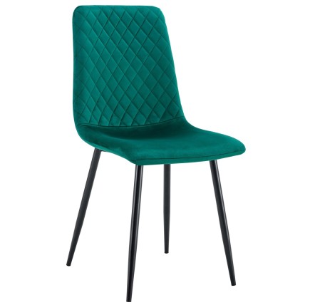 Silla LUCIA NEW, metal, tapizado velvet verde oscuro