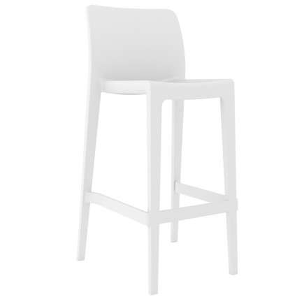 Taburete LITORAL, apilable, polipropileno blanco