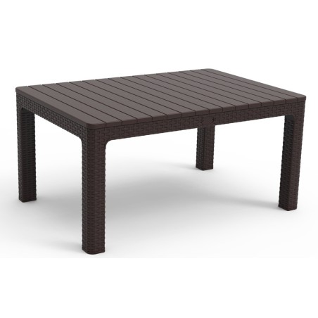 Mesa ALBUFEIRA, baja, polipropileno marrón chocolate, 90 x 60 cms