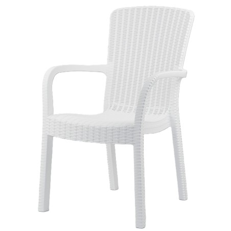 Sillón ARUBA, apilable, polipropileno blanco