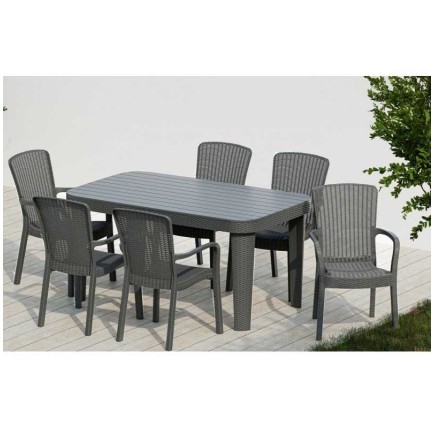 Mesa MOJÁCAR, polipropileno gris, 150 x 90 cms