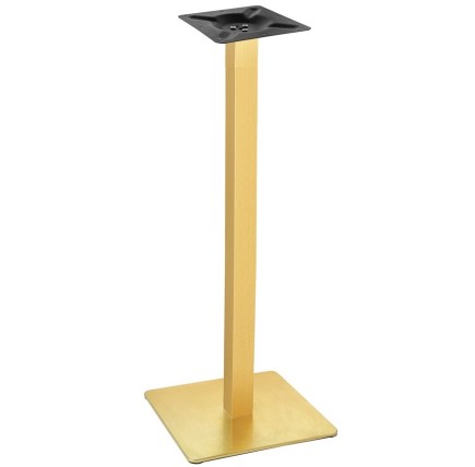 Base de mesa TROCADERO 110DO, alta, acero inoxidable, dorada, base de acero de 8 mm. 45 x 45 cms, altura 110 cms