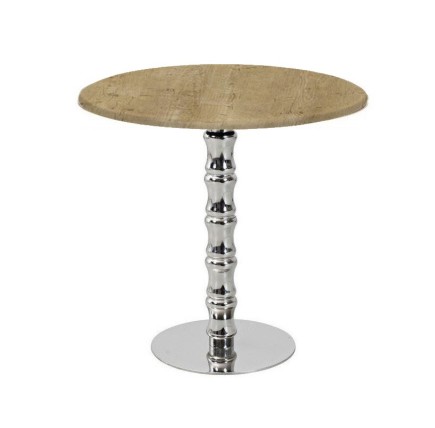 Mesa KARNAK, acero inox., tapa de 60 cms. Color a elegir, Tableros de 60 cms: WER-WOODART, AVALON PINE 4729