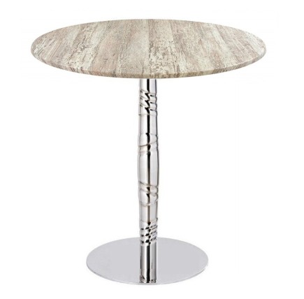 Mesa LUXOR, acero inox., tapa de 60 cms. Color a elegir, Tableros de 60 cms: WERZALIT SM - MONTPELLIER 214