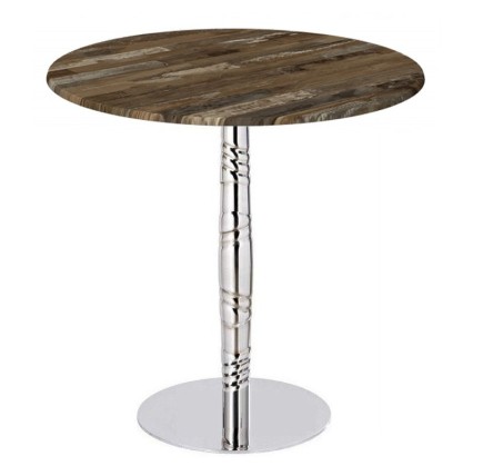 Mesa LUXOR, acero inox., tapa de 60 cms. Color a elegir, Tableros de 60 cms: WER-WOODART, MARACAIBO 4614