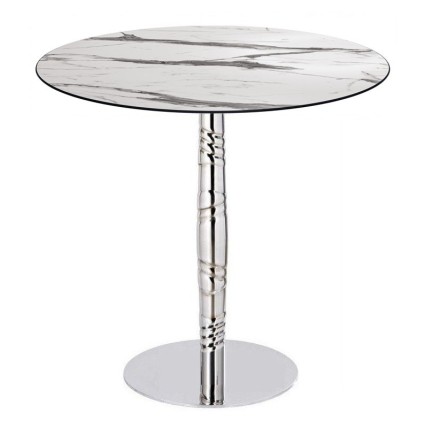 Mesa LUXOR, acero inox., tapa de 70 cms. Color a elegir, Tableros de 70 cms: COMPACTO, MÁRMOL AFYON 5657, TAVILO (69 cms)