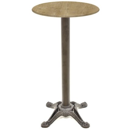 Mesa alta RODANO, negra, base 110 cms y tapa de 60 cms. Color a elegir, Tableros de 60 cms: WER-WOODART, AVALON PINE 4729