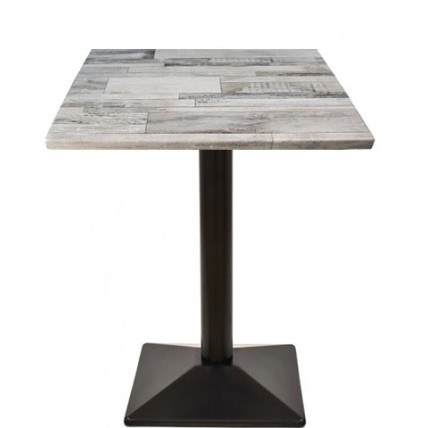 Mesa SOHO, negra, base de 72 cms y tapa de 60x60 cms. Color a elegir, Tableros de 60x60 cms: WER-FANTASY, WHITE BLOCK 7537